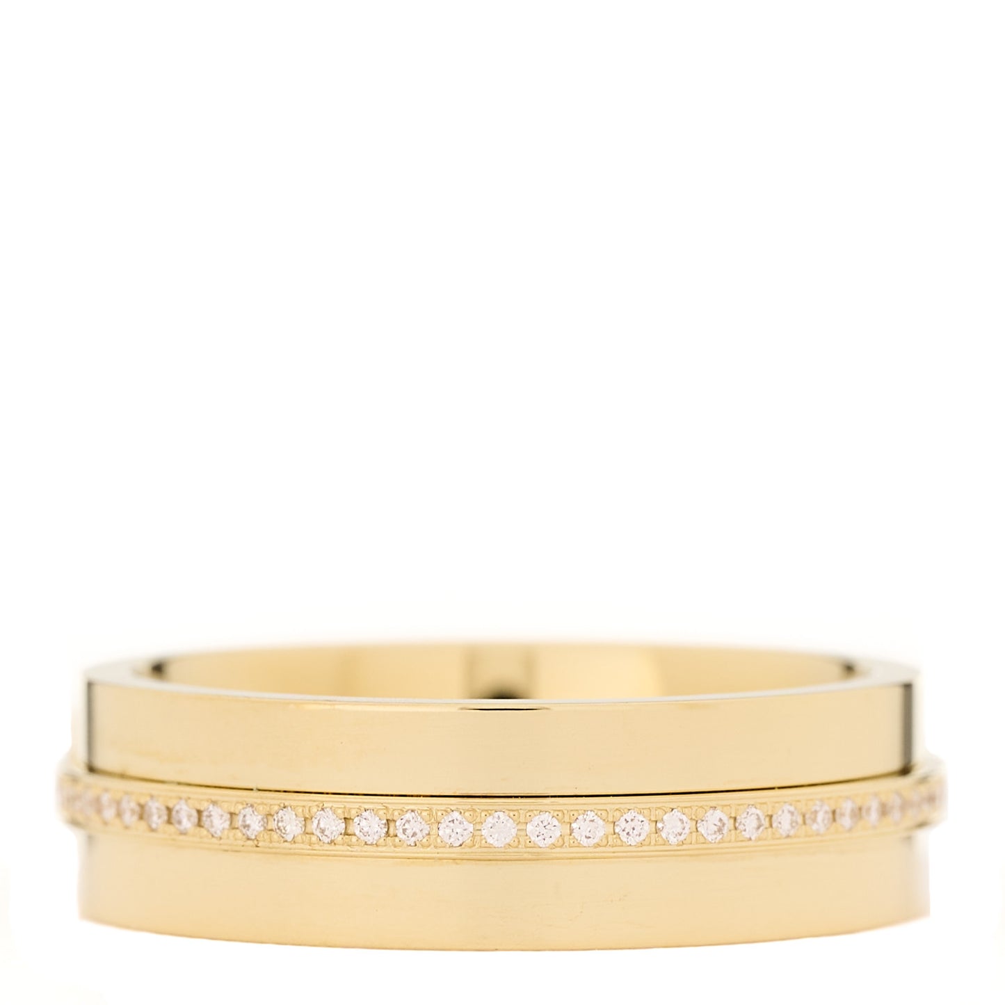 18K Yellow Gold Diamond Wide T Two Ring 52 6