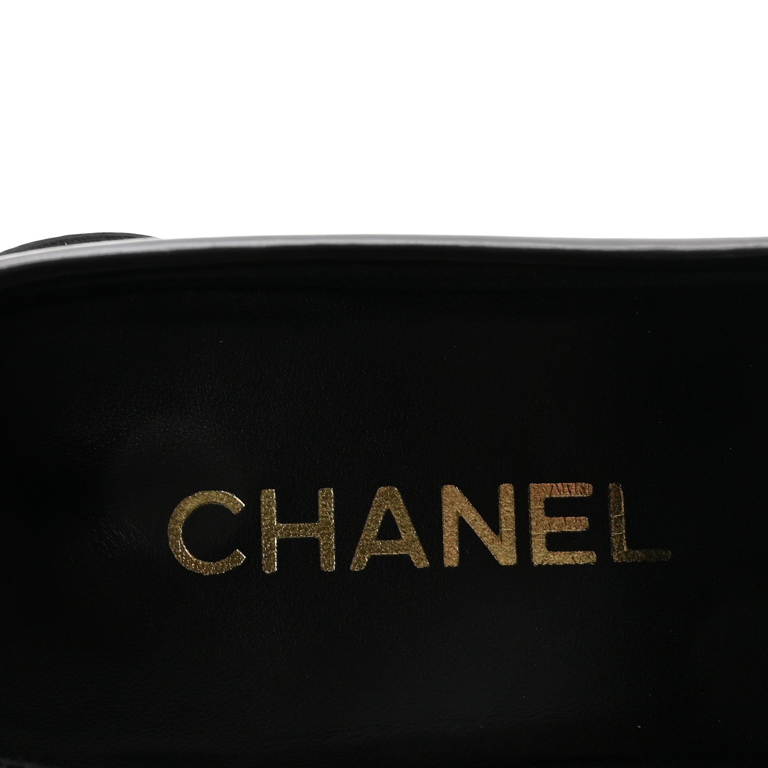 Chanel Shiny Calfskin Logo Loafers 39 Black 8 of 9