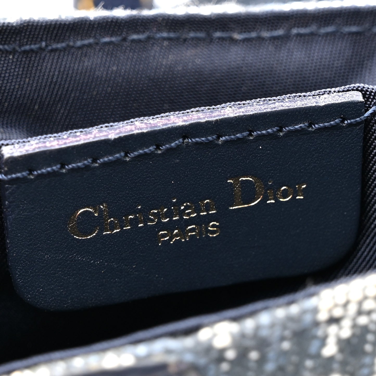 Monogram Mini Saddle Wristlet Navy Blue