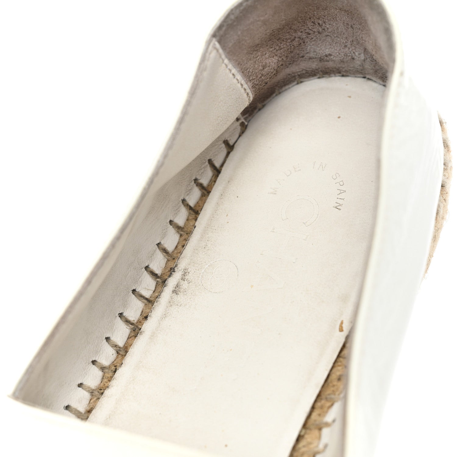 Chanel Patent Calfskin Crystal CC Espadrilles 37 White Black 15 of 16