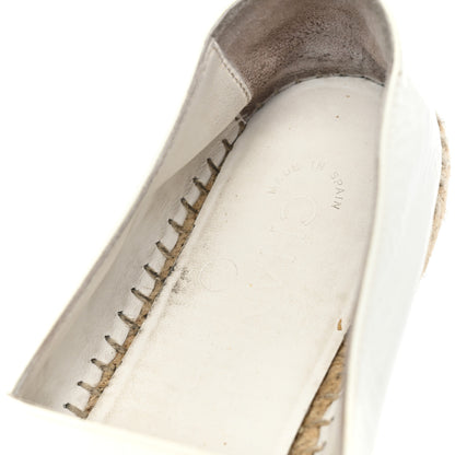 Chanel Patent Calfskin Crystal CC Espadrilles 37 White Black 15 of 16