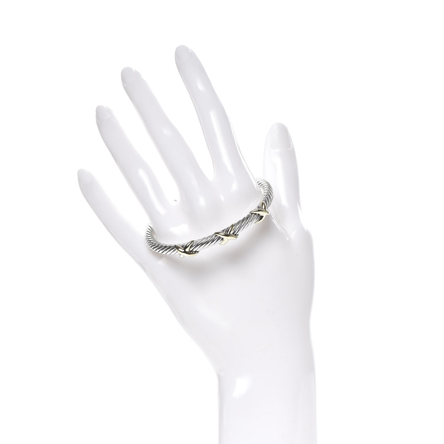 Sterling Silver 14K Yellow Gold 5mm Triple X Cable Bracelet