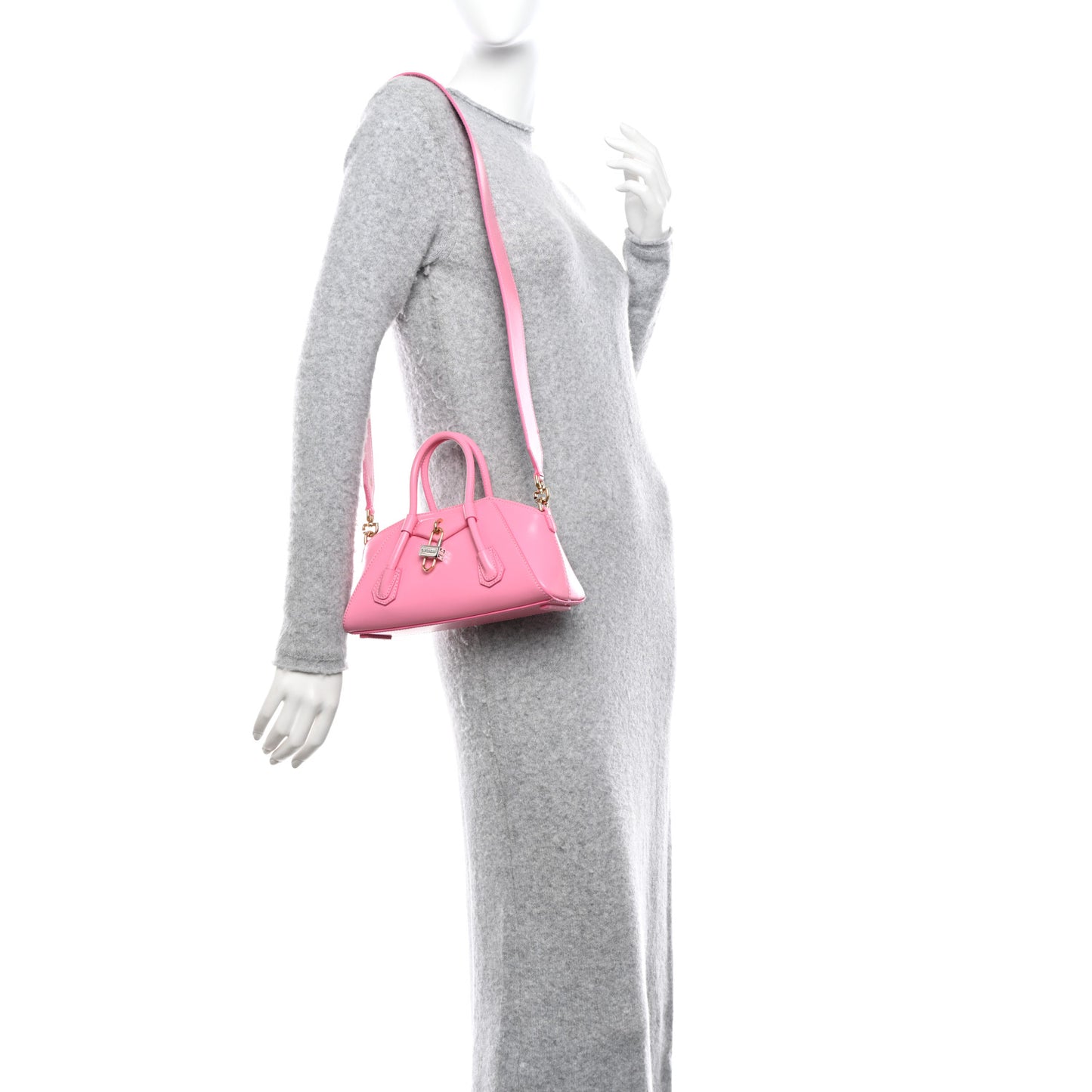 Box Calfskin Mini Antigona Stretch Bright Pink