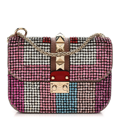 Valentino Garavani Vitello Crystal Embellished Small Glam Lock Rockstud Flap Multicolor 1 of 11