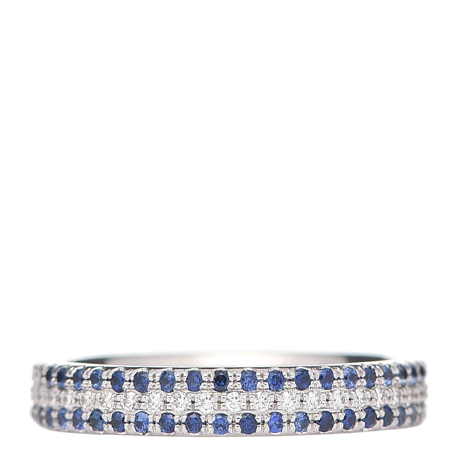 Tiffany 18K White Gold Diamond Blue Sapphire Embrace Ring 49 4.75 3 of 4
