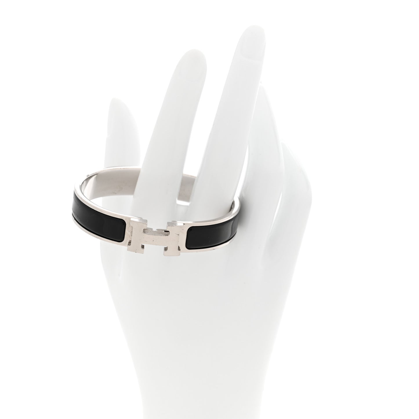 Enamel Narrow Clic Clac H Bracelet PM Black