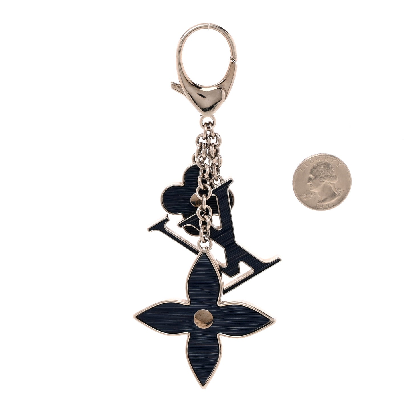 Fleur d Epi Bag Charm Key Holder Indigo
