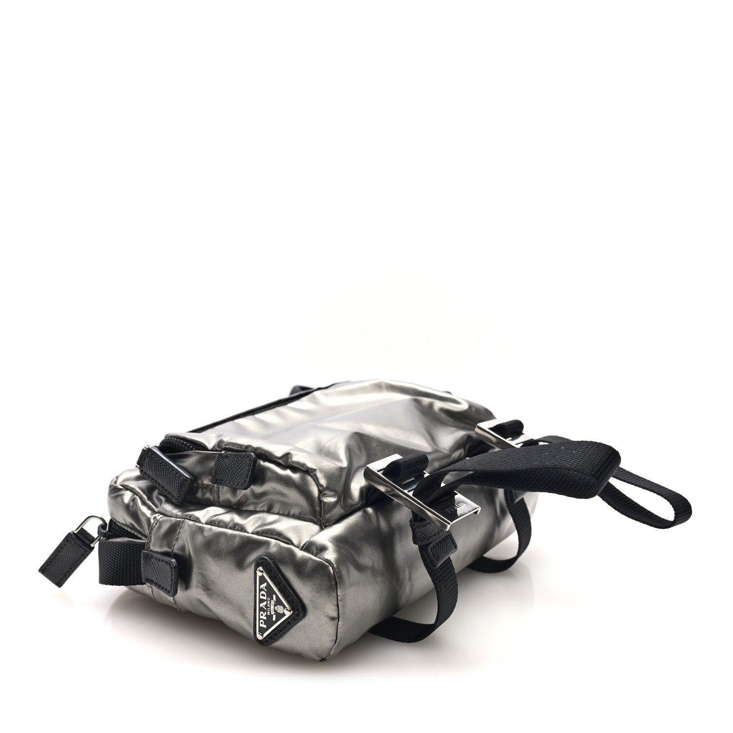 Prada Metallic Nylon Crossbody Bag Ferro 1864714 – FASHIONPHILE