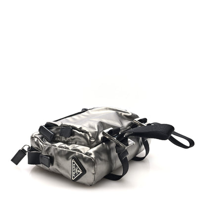 Prada Metallic Nylon Crossbody Bag Ferro 4 of 9
