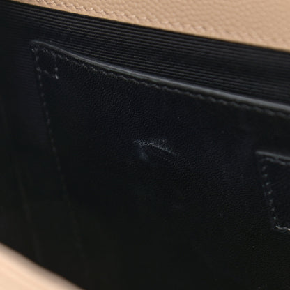Saint Laurent Grain De Poudre Textured Mixed Matelasse Medium Triquilt Monogram Satchel Dark Beige 12 of 13