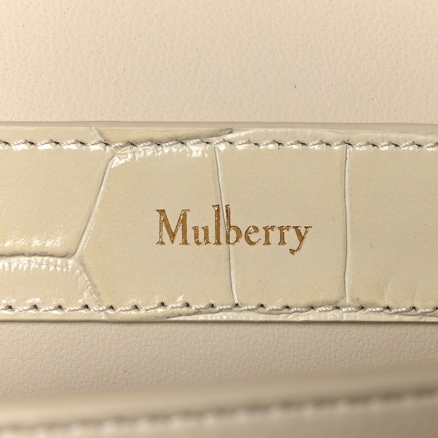 Mulberry Shiny Calfskin Crocodile Print East West Pimlico Satchel Eggshell 7 of 10