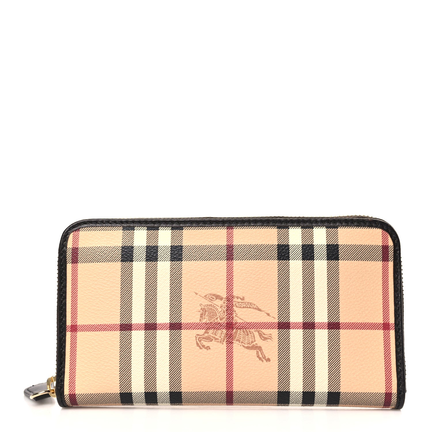Burberry Haymarket Check Large Ziggy Zip Around Wallet Chocolate 1 of 6