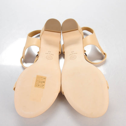 Chanel Lambskin Quilted Reissue Chain Pearl CC Sandals 40 Beige 5 of 9