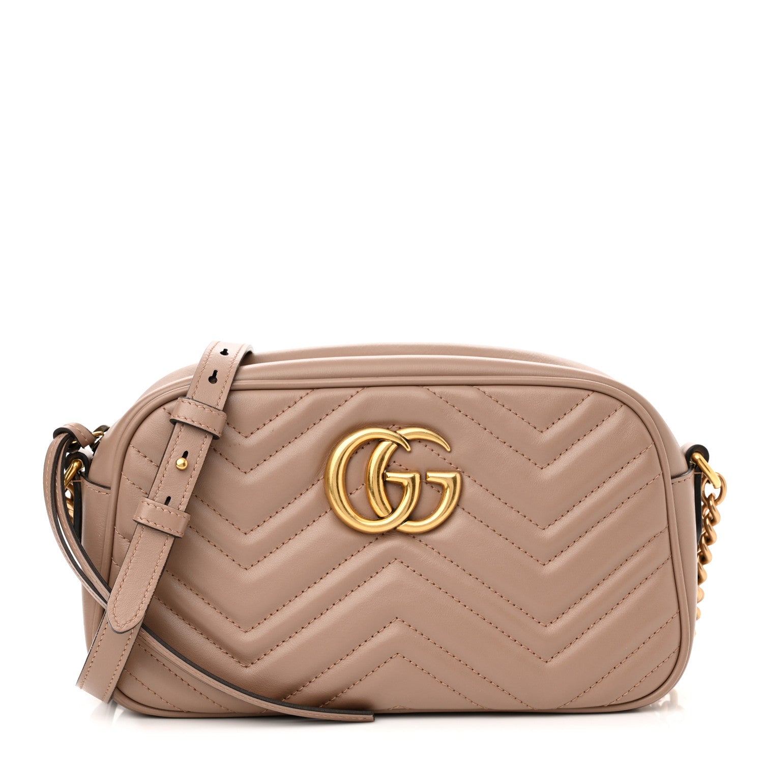 Gucci Calfskin Matelasse Small GG Marmont Chain Shoulder Bag Porcelain Rose 1 of 9