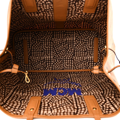 MCM Visetos Large Liz Reversible Shopper Tote Cognac 9 of 16