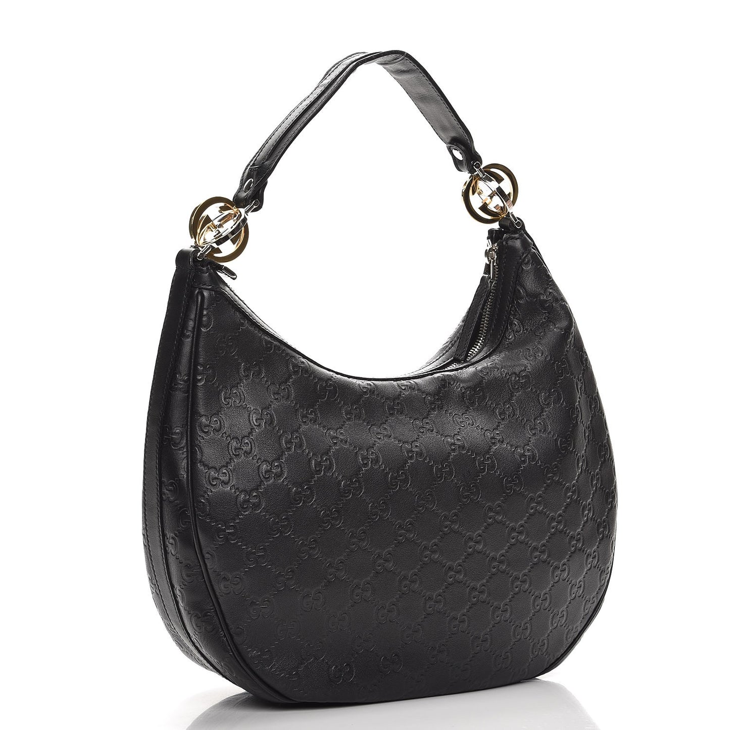 Guccissima Medium GG Twins Hobo Black