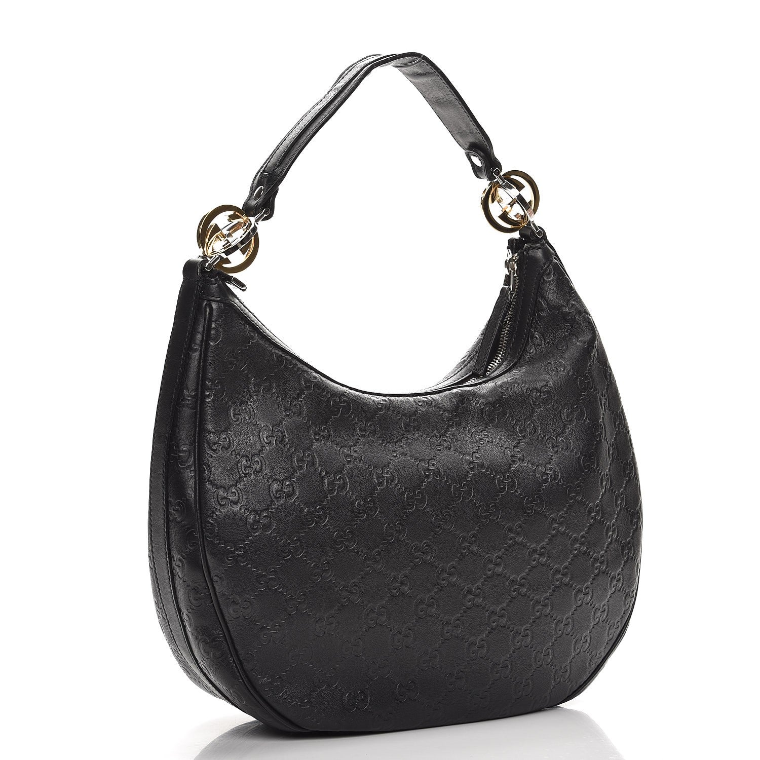 Gucci Guccissima Medium GG Twins Hobo Black 3 of 10