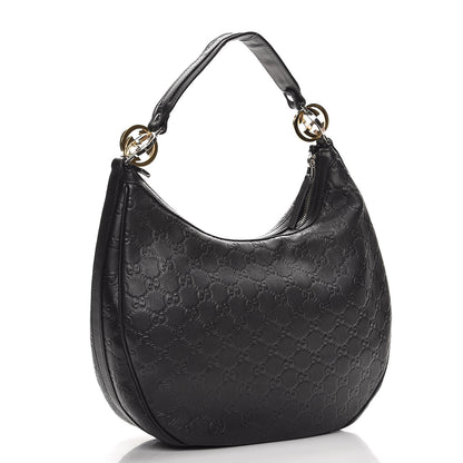 Gucci Guccissima Medium GG Twins Hobo Black 3 of 10
