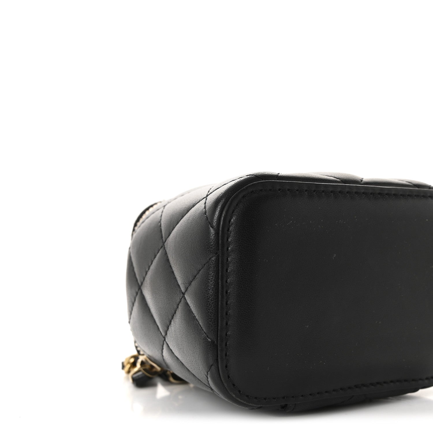 Chanel Lambskin Quilted Mini Pearl Crush Vanity Case With Chain Black 9 of 10