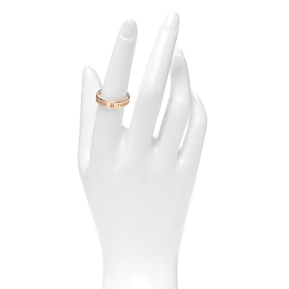 Tiffany 18K Rose Gold Diamond 4mm Logo Band Ring 55 7.25 2 of 5