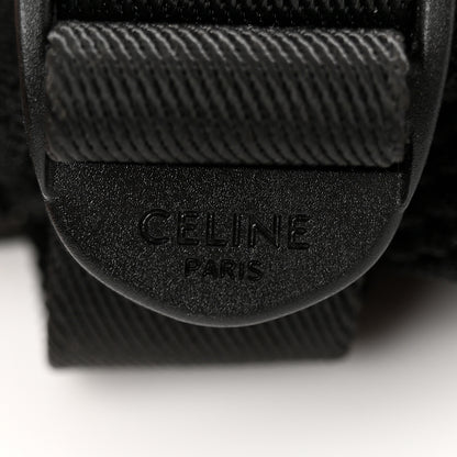 Celine Cotton Gabardine Logo Print Trekking Belt Bag Black 6 of 9