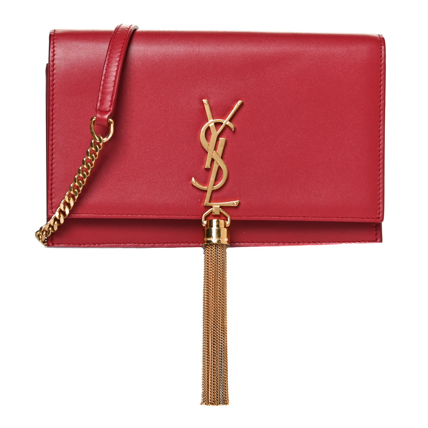 Saint Laurent Smooth Calfskin Classic Monogram Kate Tassel Chain Wallet New Lipstick 1 of 11