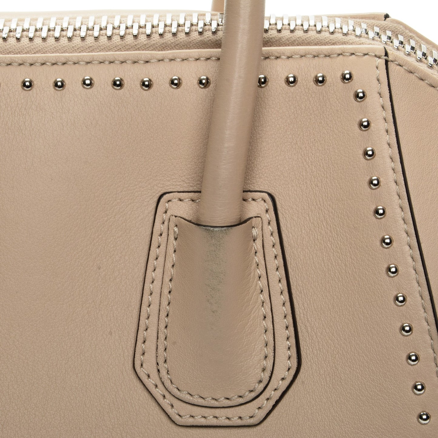 Calfskin Small Studded Antigona Beige Buff