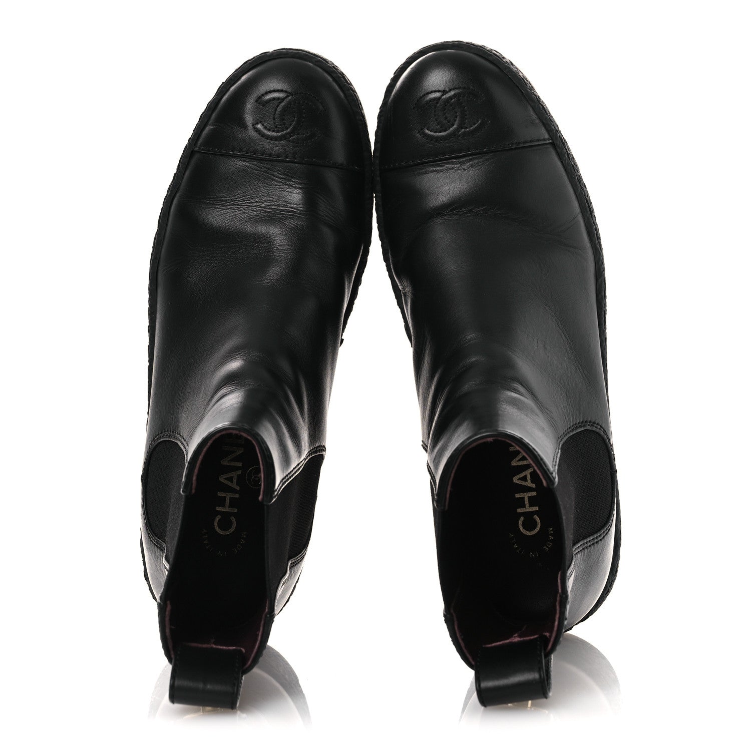 Chanel Calfskin Cap Toe CC Ankle Boots 38 Black 2 of 12