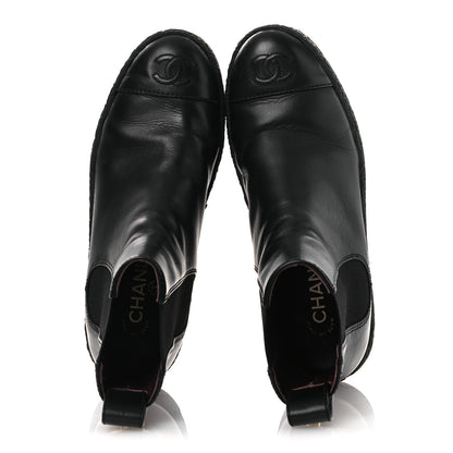 Chanel Calfskin Cap Toe CC Ankle Boots 38 Black 2 of 12