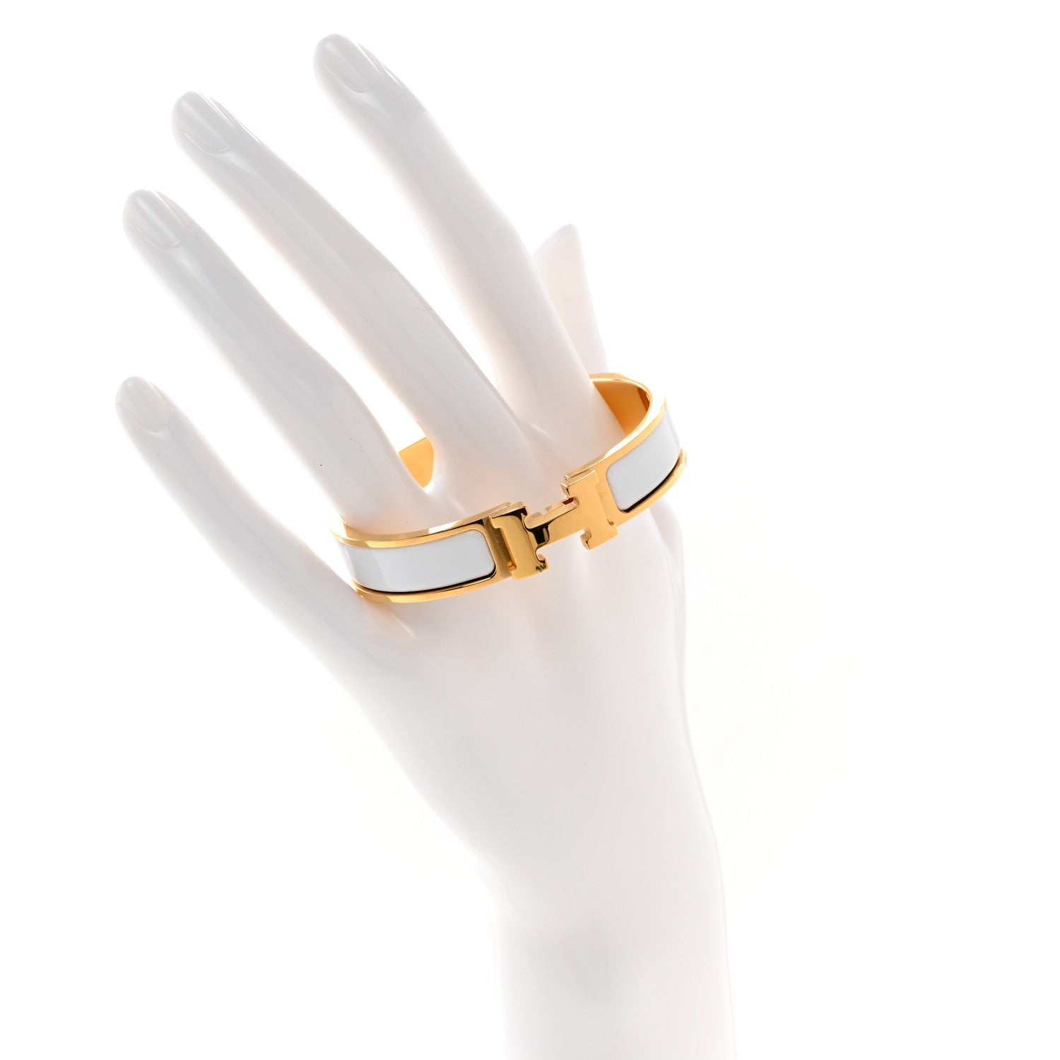 Hermes Enamel Narrow Clic Clac H Bracelet PM White 2 of 6