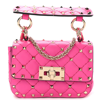 Valentino Garavani Calfskin Micro Rockstud Spike Shoulder Bag Azalea 1 of 8