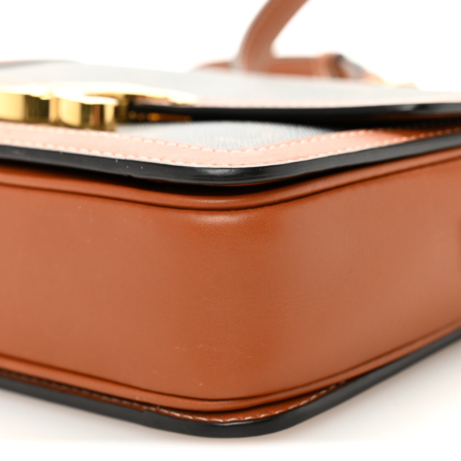Celine Calfskin Triomphe Canvas Teen Triomphe Bag Tan 11 of 12