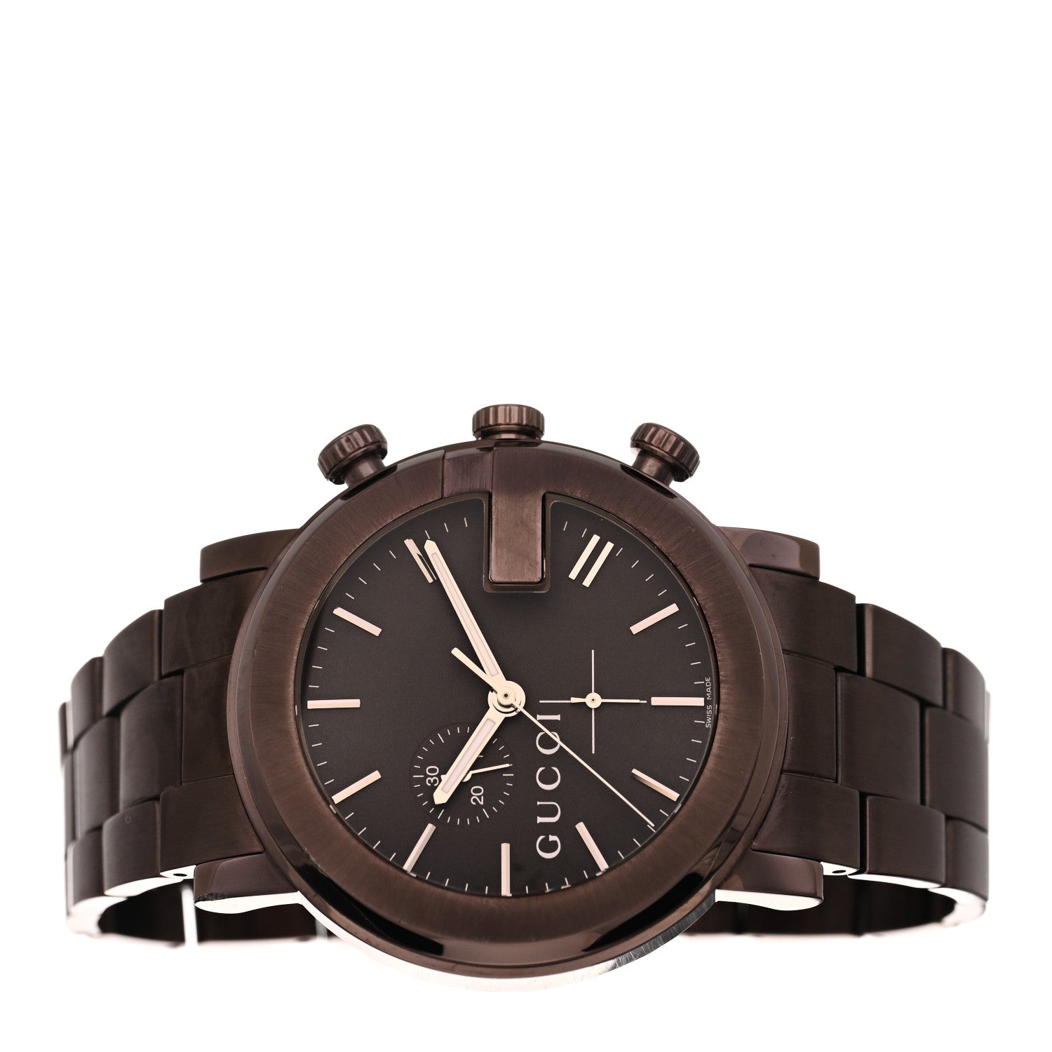 Gucci Stainless Steel 44mm 101M G-Chrono Quartz Watch Brown 2 of 4