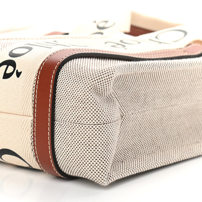 Chloe Cotton Calfskin Small Woody Ribbon Tote White Brown 9 of 9