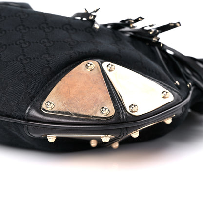 Gucci Monogram Medium Indy Top Handle Hobo Black 9 of 12