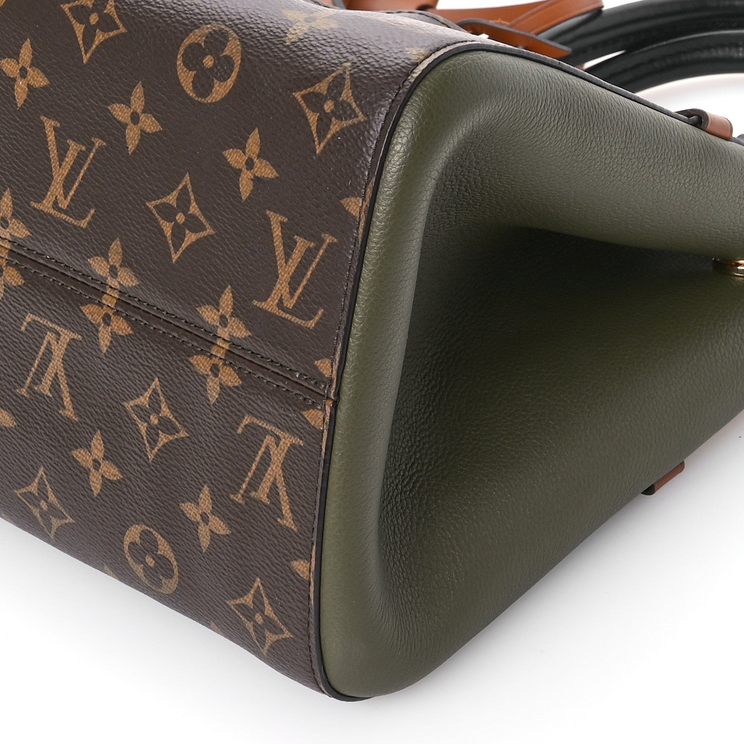 Louis Vuitton Calfskin Monogram Fold Tote PM Cream Khaki Black 9 of 9
