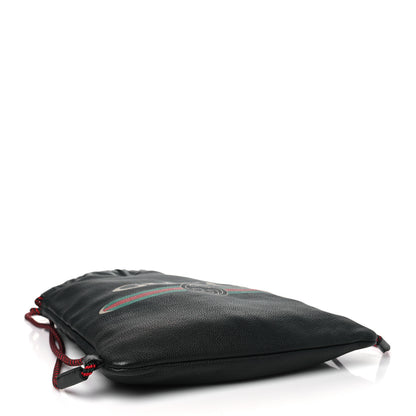 Gucci Calfskin Logo Drawstring Backpack Black 6 of 11