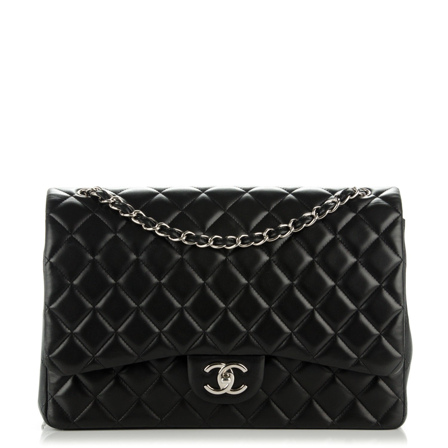 Chanel Lambskin Quilted Maxi Double Flap Black 1 of 9