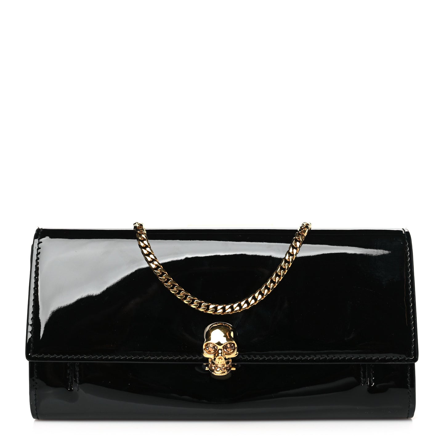 Patent Skull Wallet on Chain Black