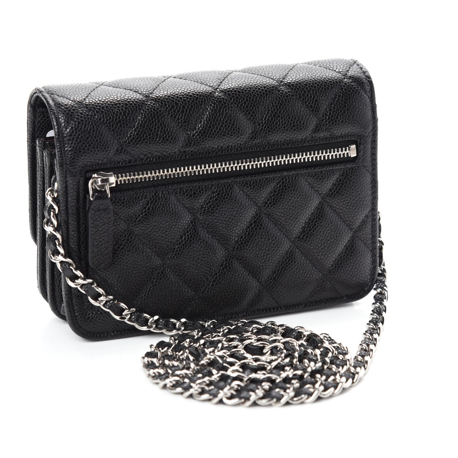 Chanel Caviar Quilted Mini Wallet On Chain WOC Black 3 of 12