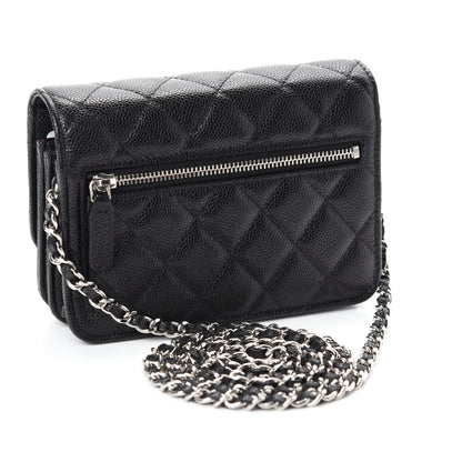 Chanel Caviar Quilted Mini Wallet On Chain WOC Black 3 of 12