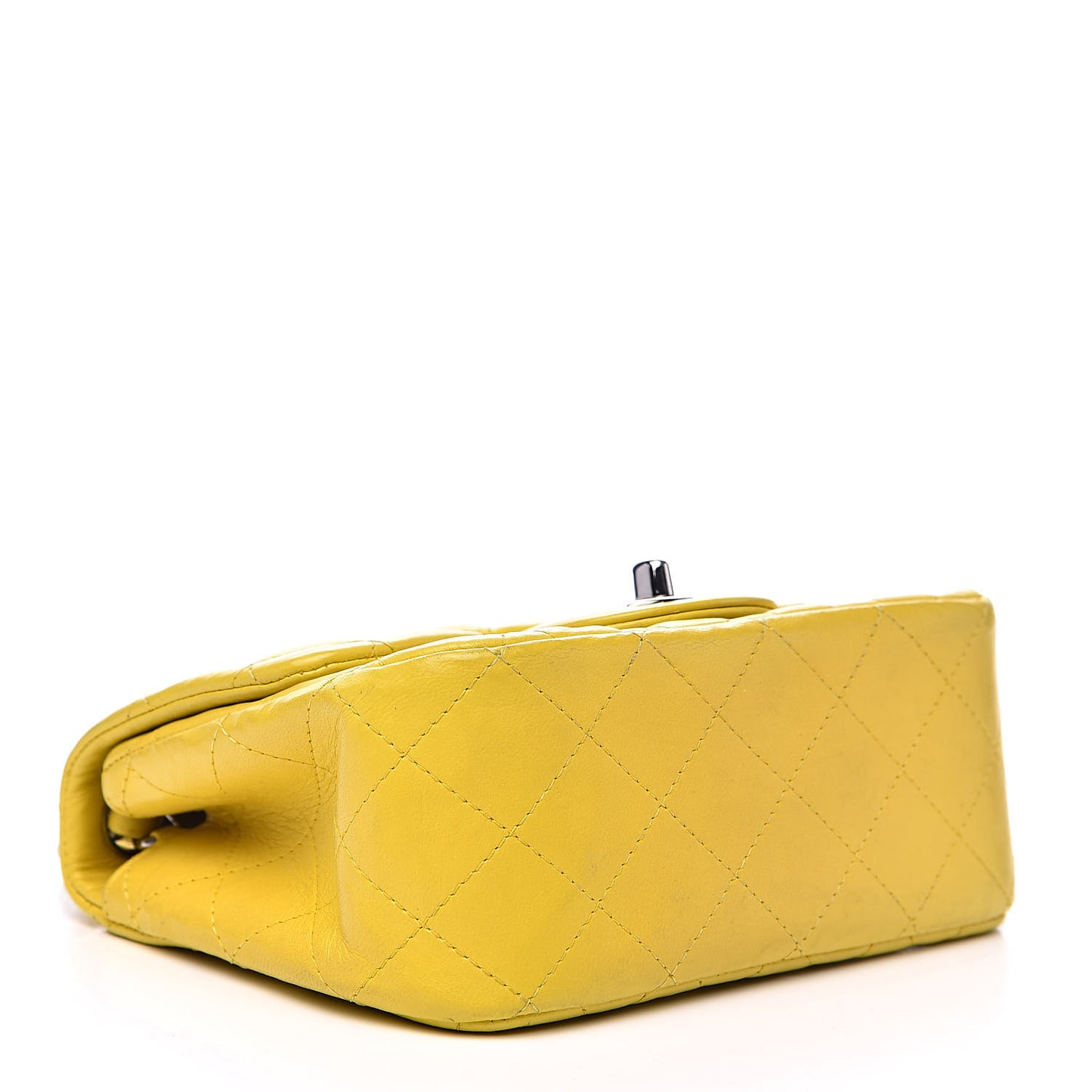 Lambskin Quilted Mini Square Flap Yellow