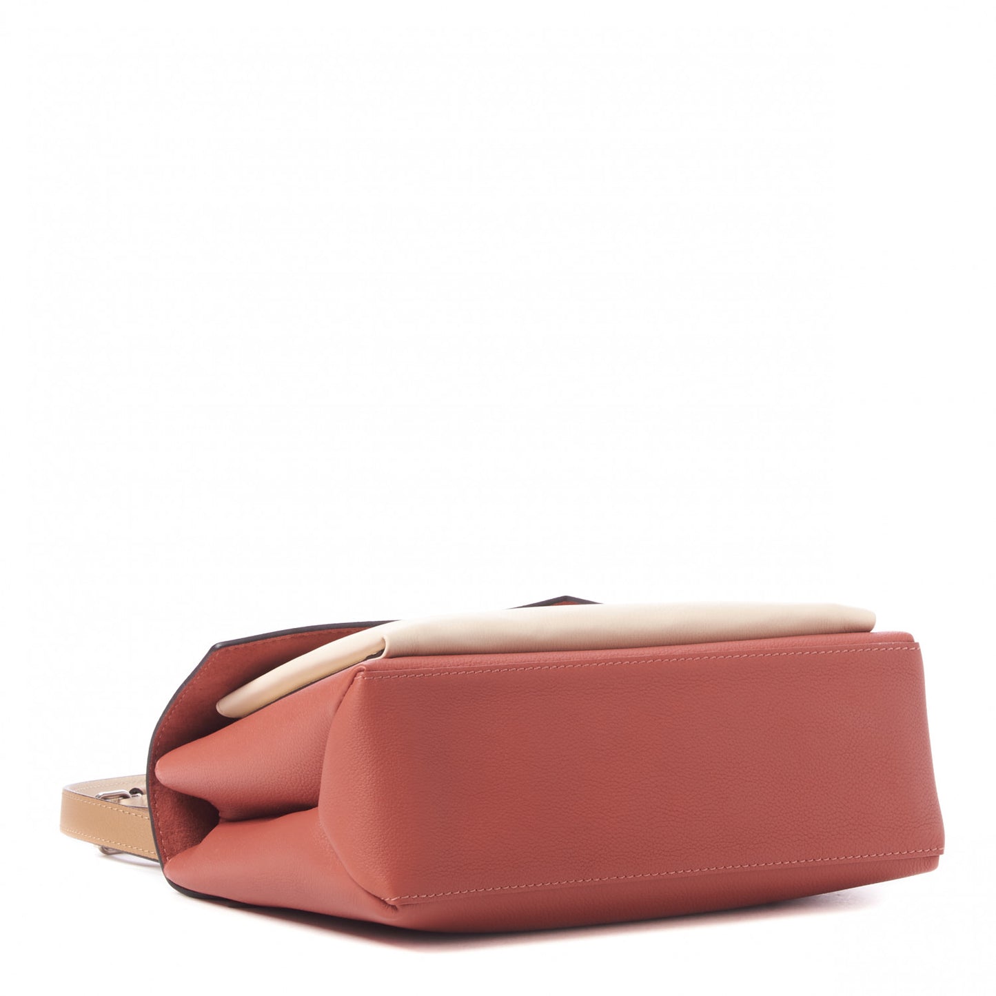 Soft Calfskin My Lockme Top Handle Vieux Rose Sesame Creme