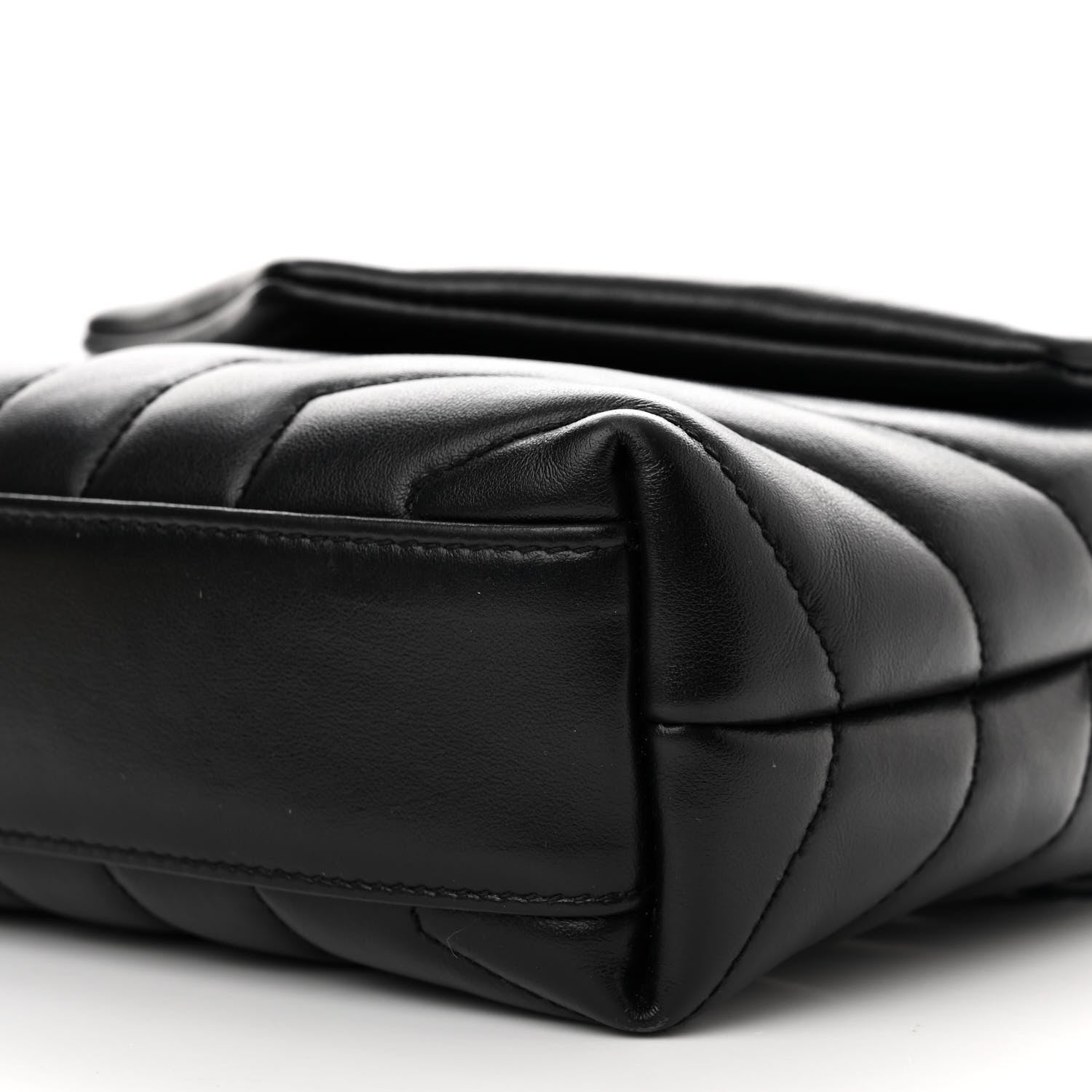 Saint Laurent SAINT LAURENT Calfskin Y Quilted Monogram Monochrome Toy Loulou Crossbody Bag Black 10 of 11
