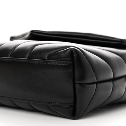 Saint Laurent SAINT LAURENT Calfskin Y Quilted Monogram Monochrome Toy Loulou Crossbody Bag Black 10 of 11