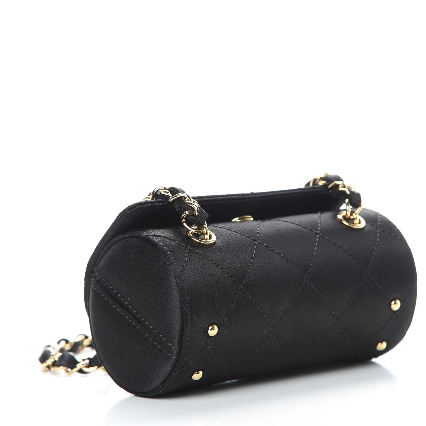 Satin Quilted Evening Bag Black