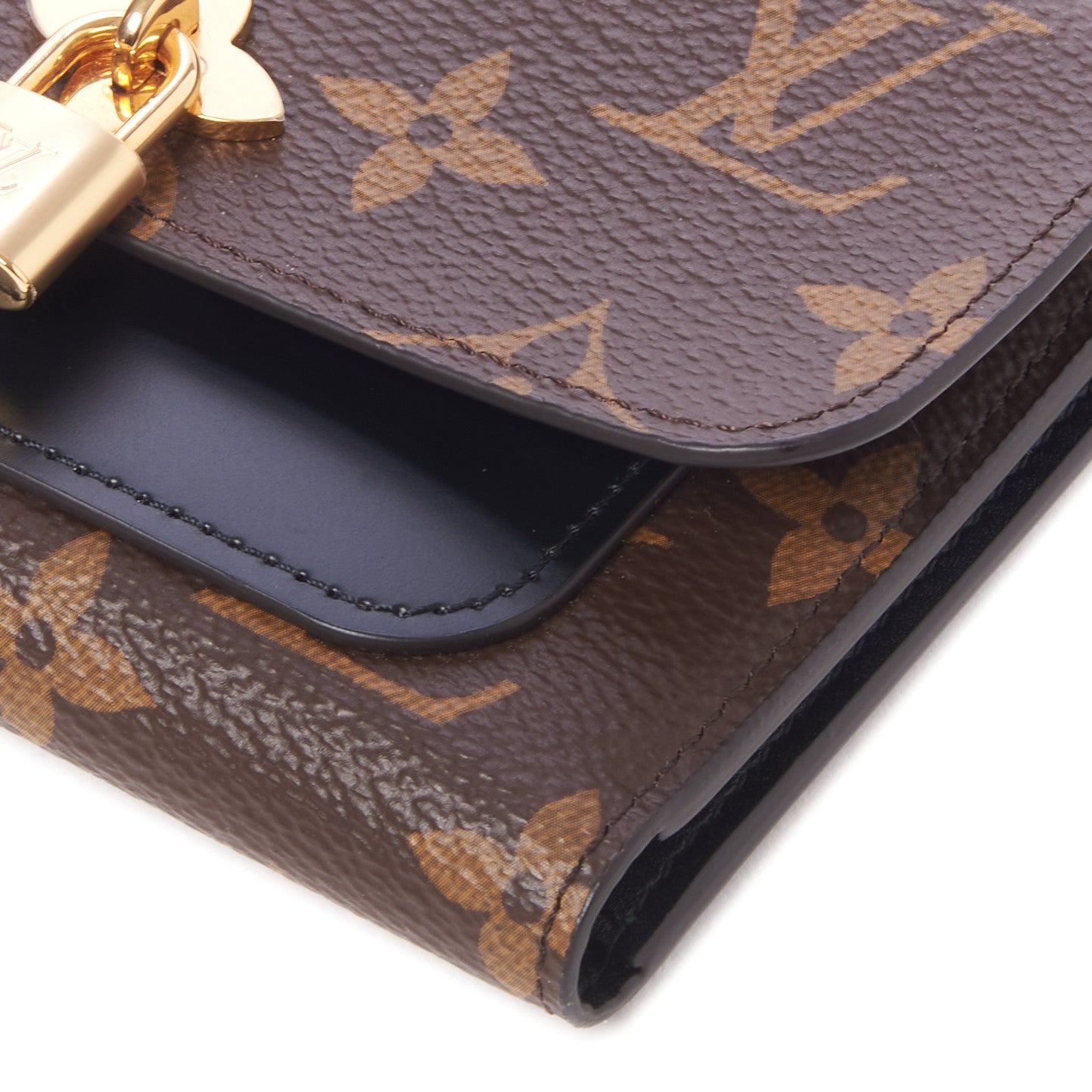 Louis Vuitton Monogram Flower Lock Compact Wallet 5 of 8