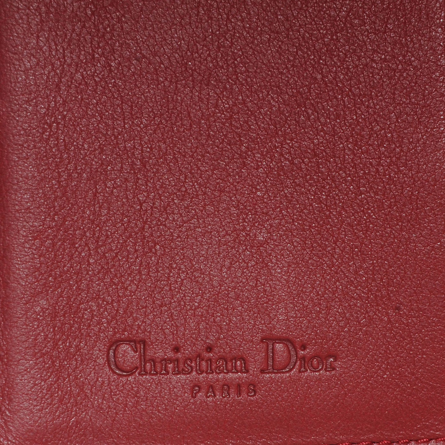 Patent Lady Dior Compact Cannage Wallet Red