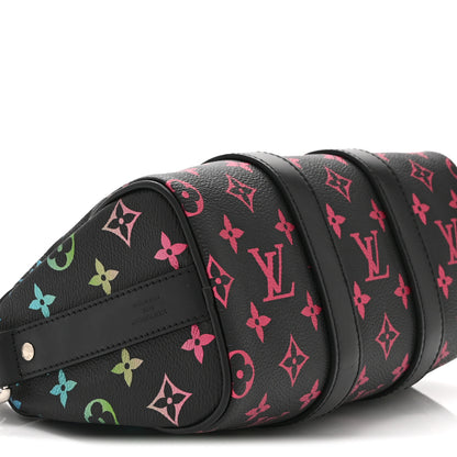 Louis Vuitton Monogram Iridescent Keepall Bandouliere 25 Black 8 of 9