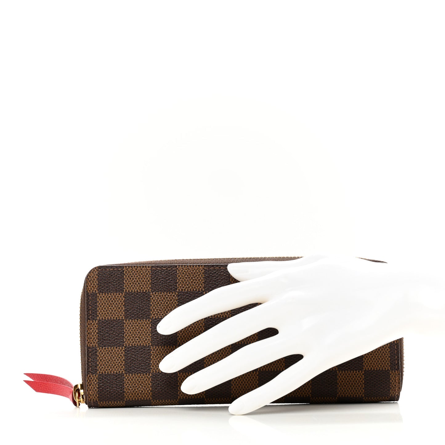 Damier Ebene Clemence Wallet Cherry